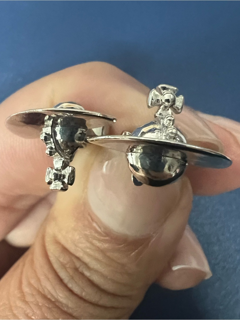 Vivienne Westwood Silver Orb and Ring Stud Earrings